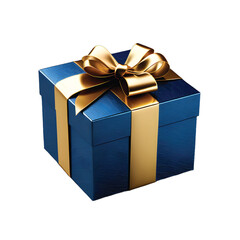 Realistic Gift box with ribbon isolated on white background,Png.Generative Ai