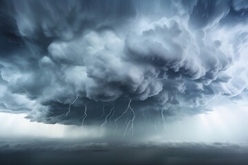 Ominous storm clouds gathering in the sky on a white background