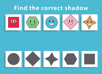 find the correct shadow vector activity pages for preschool