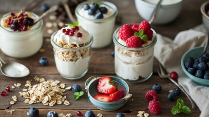 yogurt to various jars and dishes, try a variety of toppings and always include large container in...