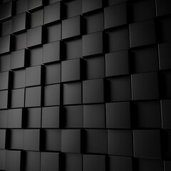 Abstract background made of black glossy cubes, ai generative