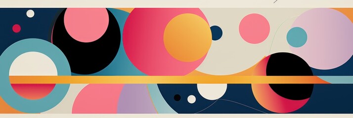 A Pearl poster featuring various abstract design elements, in the style of pop art