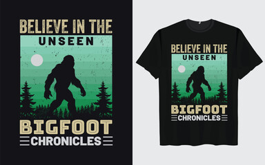 Bigfoot t-shirt design vector retro vintage style Funny Sasquatch 
Official Bigfoot research team adventure 
