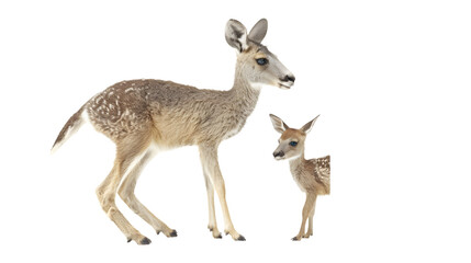 Baby Deer Standing Next to Adult Deer