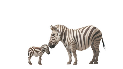 Zebra and Baby Zebra Standing Side by Side