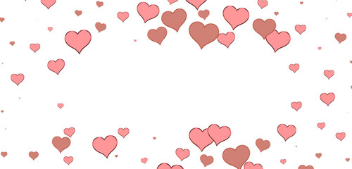  Red heart love confettis. Valentine's day falling