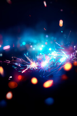 abstract background with lights. fireworks in the night. vertical format