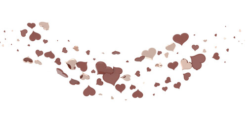  Red heart love confettis. Valentine's day falling