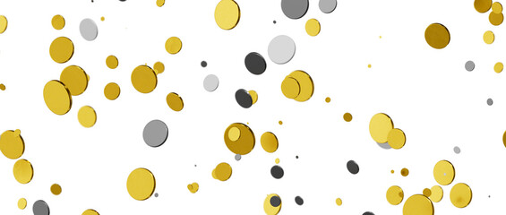 Sprinkle of Success: Spectacular 3D Illustration Showcasing Cascading gold Confetti