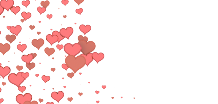  Red heart love confettis. Valentine's day falling