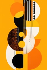 A Turmeric poster featuring various abstract design elements, in the style of pop art