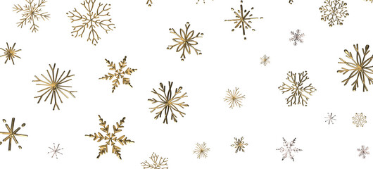 Gentle Snow Drift: Mind-Blowing 3D Illustration of Falling Holiday Snowflakes