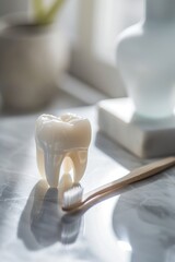 Dental Precision: Tooth Model and Brush, High-Resolution Capture