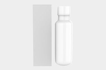 Blank cosmetic bottle mockup. Pump package, spray tube. shampoo bottle, lastic container design.Liquid moisturizer glossy package. 3d illustration