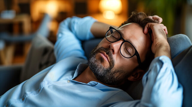 tired man resting relaxation and stress relief