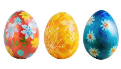  Easter eggs - isolated on transparent background