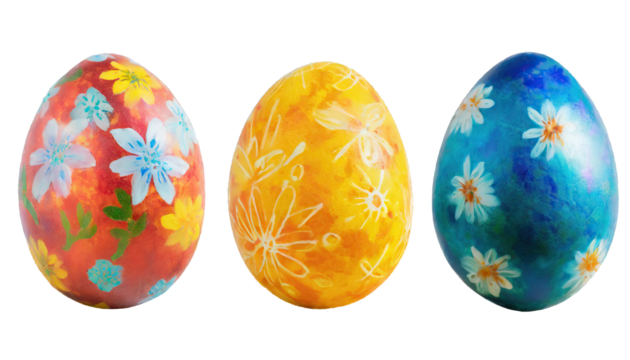  Easter eggs - isolated on transparent background