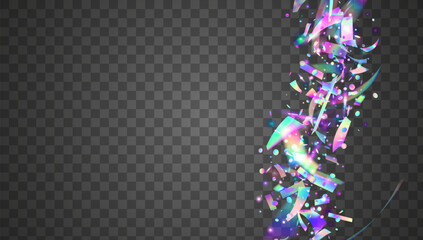 Neon Confetti. Glare Pattern. Cristal Dust. Festive Effect. Modern Poster. Pink Laser Sparkle. Light Surprise Explosion. Unicorn Tinsel. Blue Neon Confetti