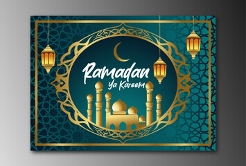 vector flat ramadan greeting card template