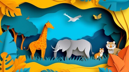 World Wildlife Day colorful concept with copy space