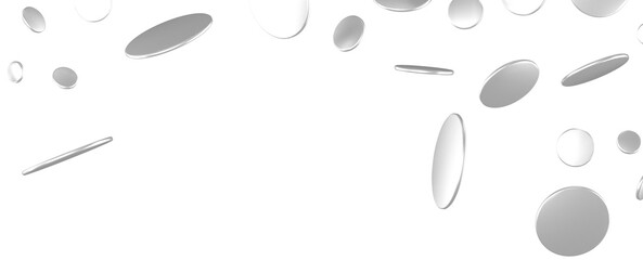 Glittering Spectacle: Captivating 3D Illustration of Glittery silver Confetti
