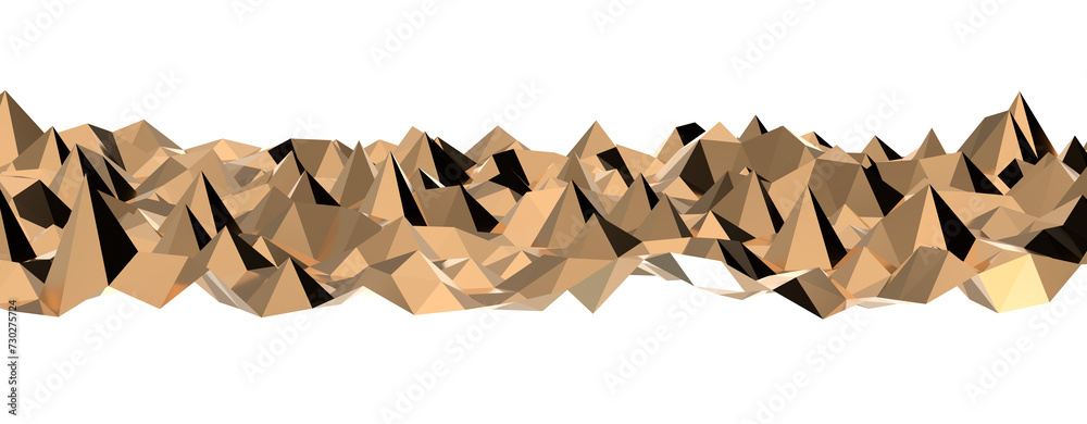 Poster gold polygon background 3d rendering, 3d illustration. abstract triangle background. gold background