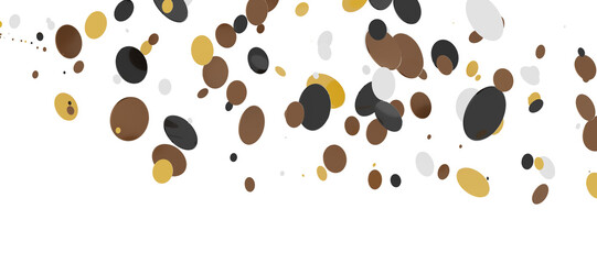 Multicolor confetti abstract background with a lot of falling pieces, isolated on a white background. Festive decorative tinsel element for design