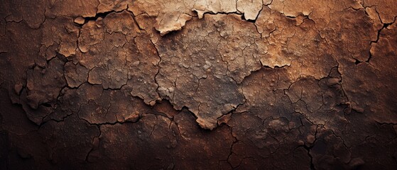 Wide-angle view of dry, cracked earth, presenting a natural mosaic of desiccated soil.