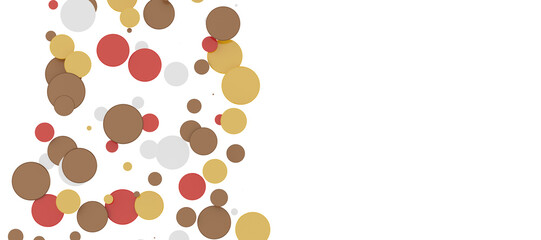  Colorful assorted confetti with serpentine on white