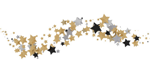 XMAS Stars - stars. Confetti celebration, Falling golden abstract decoration for party, birthday celebrate,