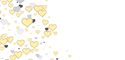 hearts on a transparent background. 3D rendering. for valentine's day and wedding. PNG Rain from hearts.