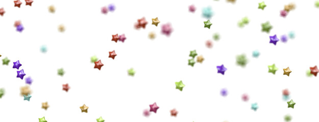 Celestial Splendor Unveiled: 3D Colorful Stars Rain Illustration Enchants