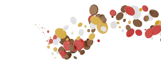  Colorful confetti on white background