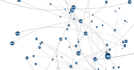 Abstract technology futuristic network - fantasy plexus background. 3D rendering