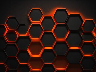 Orange hexagon design on a black backdrop