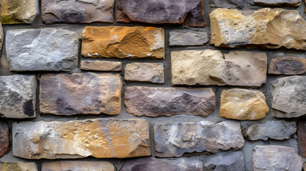 Close Up of a Brick Wall Made of Rocks