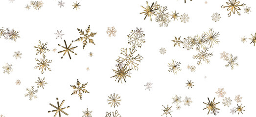 Sparkling Snowfall: Dynamic 3D Illustration of Falling Christmas Snowflakes