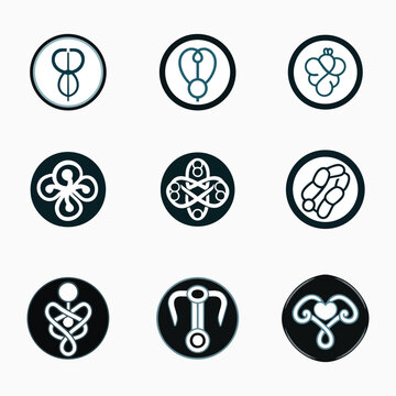 Protein Biological Gene Duotone icon Pro style Vector Set