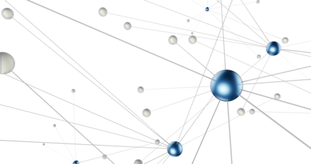 Big data visualization. Network connection structure with chaotic distribution of points and lines. 3D rendering.