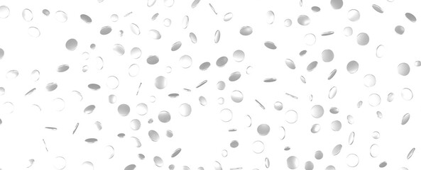 Radiant Revelry: Dynamic 3D Illustration of a Radiating silver Confetti Celebration