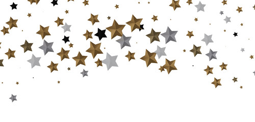 XMAS Stars - stars. Confetti celebration, Falling golden abstract decoration for party, birthday celebrate,