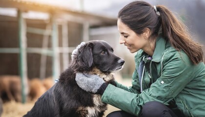 Volunteering at an animal shelter