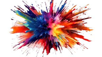 Foto auf Alu-Dibond Isolated colourful explosion  - Generative AI © GRAPHIC