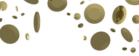 Shimmering Bliss: Mesmeric 3D Illustration Depicting Glistening Gold Confetti