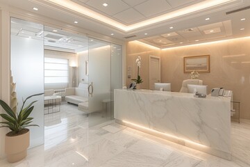 Spacious space offices mainly with glass walls interior professional photography