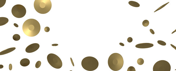 Shimmering Bliss: Mesmeric 3D Illustration Depicting Glistening Gold Confetti