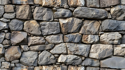 Obraz premium A Stone Wall Made of Various Sized Rocks