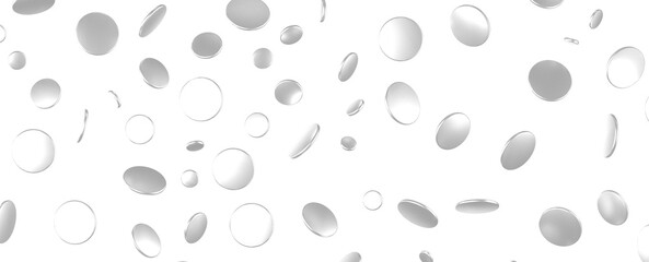 Shimmering Bliss: Mesmeric 3D Illustration Depicting Glistening silver Confetti