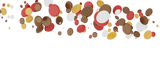 Multicolor confetti abstract background with a lot of falling pieces, isolated on a white background.