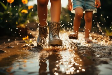 Splash in the Puddles a fun spring activity professional photography